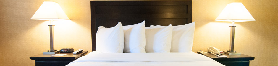 hotel room bed
